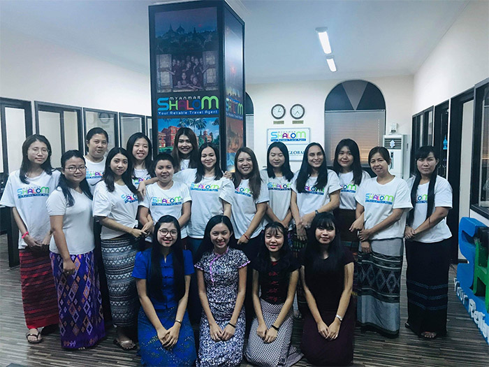 <p>Sales & Operation Team at Myanmar Shalom Travel, we know well that our success depends on the quality of our people and the high degree of standards they set for themselves. We are fortunate to have talented and dedicated people working for our company.</p> 